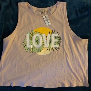 Express Blush Pink Palm Graphic Tank NWT Sz XL